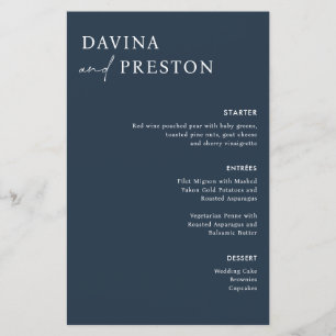 Blue Navy Calligraphy Script Modern WEDDING 