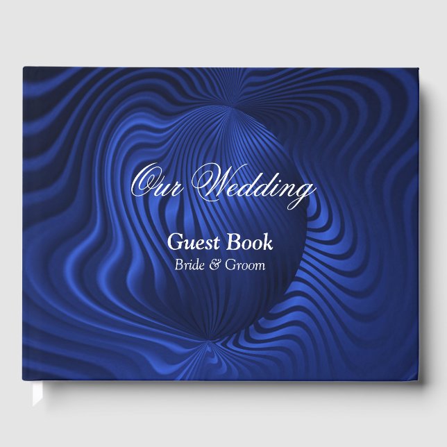Blue Navy Decorative Guest Book (Front)