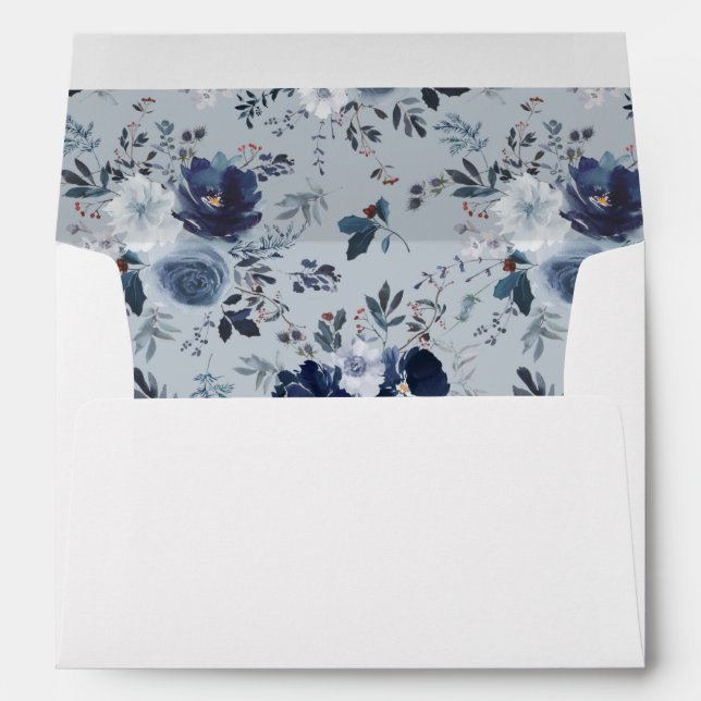 Blue & Navy Floral - Blue Envelope (Back (Bottom))