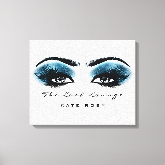 Blue Navy  Makeup Artist Beauty Lashes Canvas Print (Front)
