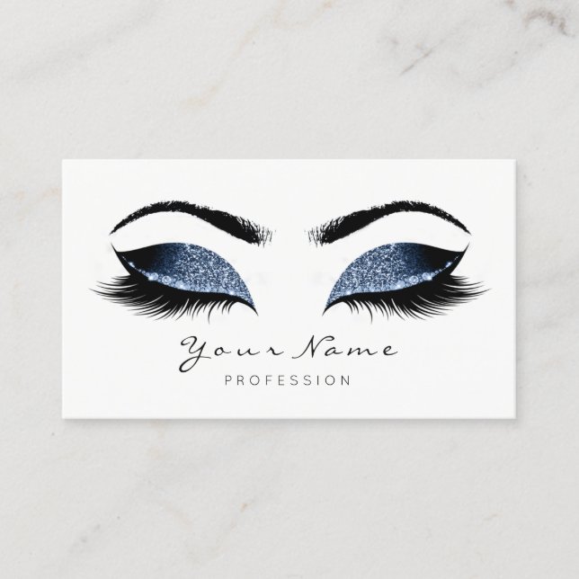 Blue Navy Makeup Artist Lashes Beauty Studio Appointment Card (Front)