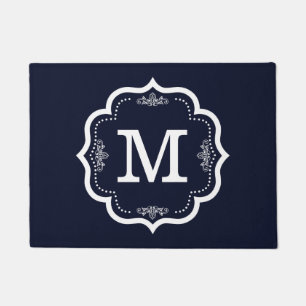 Blue Navy   Monogram Doormat