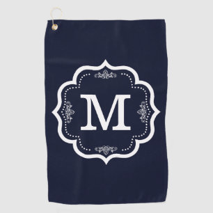 Blue Navy Monogram Golf Towel