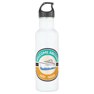 Blue navy Nautical Anchor yacht club boat marina  710 Ml Water Bottle