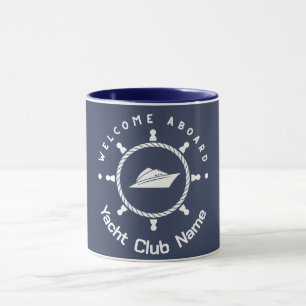 Blue Navy Nautical Anchor yacht club boat marina  Mug