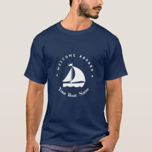 Blue Navy Nautical Anchor yacht club boat marina T-Shirt