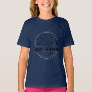 Blue navy Nautical Anchor yacht club boat marina  T-Shirt