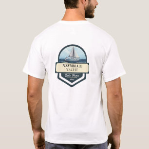 Blue Navy Nautical Anchor yacht club boat marina T-Shirt