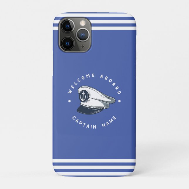 Blue Navy Nautical Anchor yacht club boat sailing  Case-Mate iPhone Case (Back)