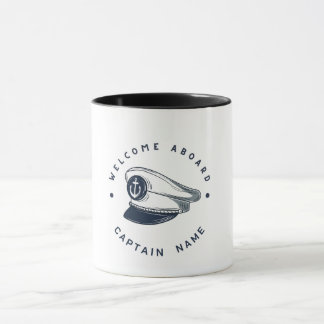 Blue Navy Nautical Anchor yacht club boat sailing Mug