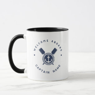 Blue Navy Nautical Anchor yacht club boat team Nam Mug