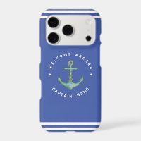 Blue Navy Nautical Anchor yacht club Retro sailing