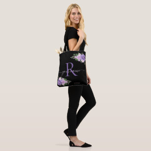 blue navy rose flower, Modern Minimalist Elegant Tote Bag