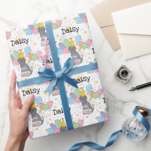 Blue Neapolitan Mastiff Dog Birthday Wrapping Paper
