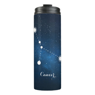 Blue Nebula Cancer Zodiac Sign Thermal Tumbler