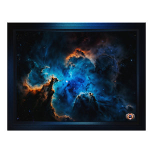 Blue Nebula Clouds AI Concept Art by Xzendor7 Photo Print