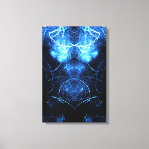 Blue Nebula Energy Fractal Art Canvas Print