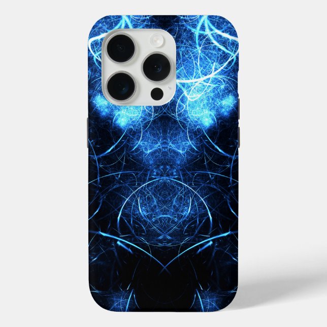 Blue Nebula Energy Fractal Art Case-Mate iPhone Case (Back)