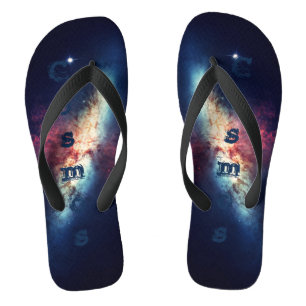 Blue Nebula Galaxy Space Cosmos Flip Flops
