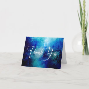 Blue Nebula Galaxy Thank You Card