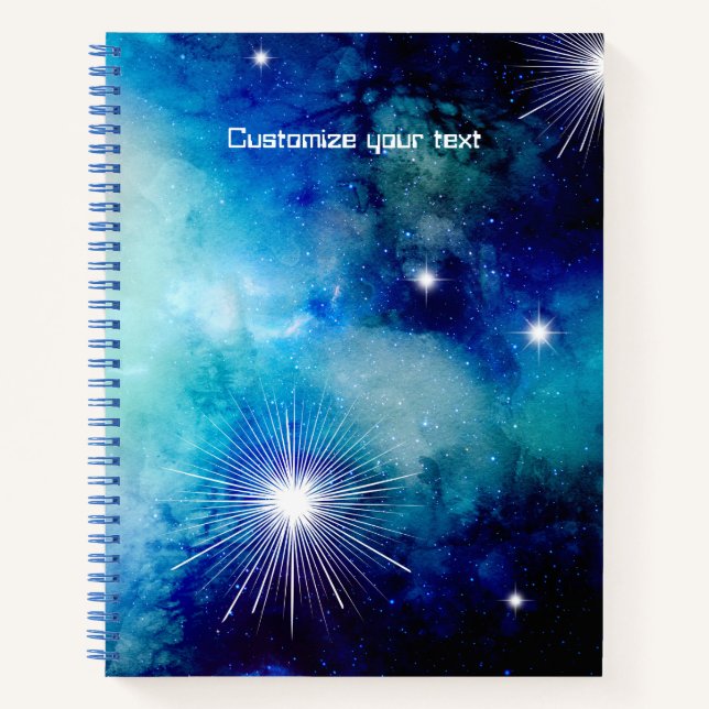 Blue Nebula Note Book Journal Sketchbook (Front)