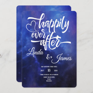 Blue Nebula Typography Invitation