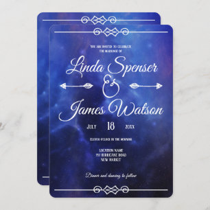 Blue Nebula Wedding Invitation