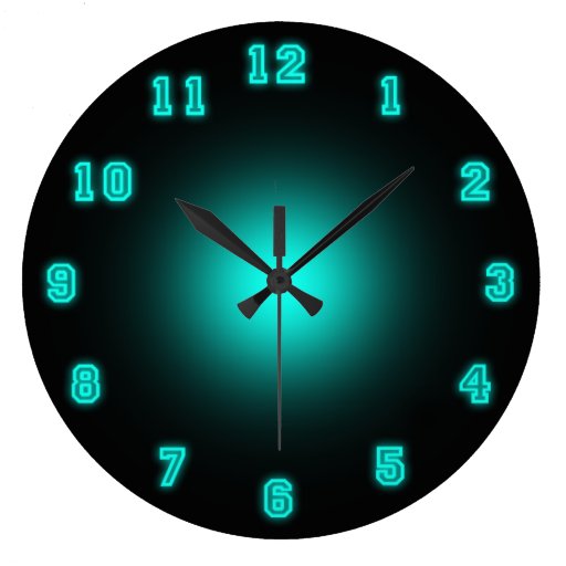 Image of Blue Neon 10.75" Large Clock