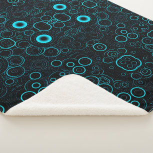 Blue Neon Circles Sherpa Throw