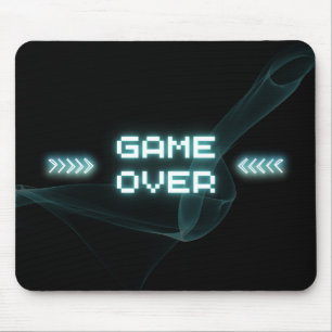 Blue Neon Game Over Mouse Mat