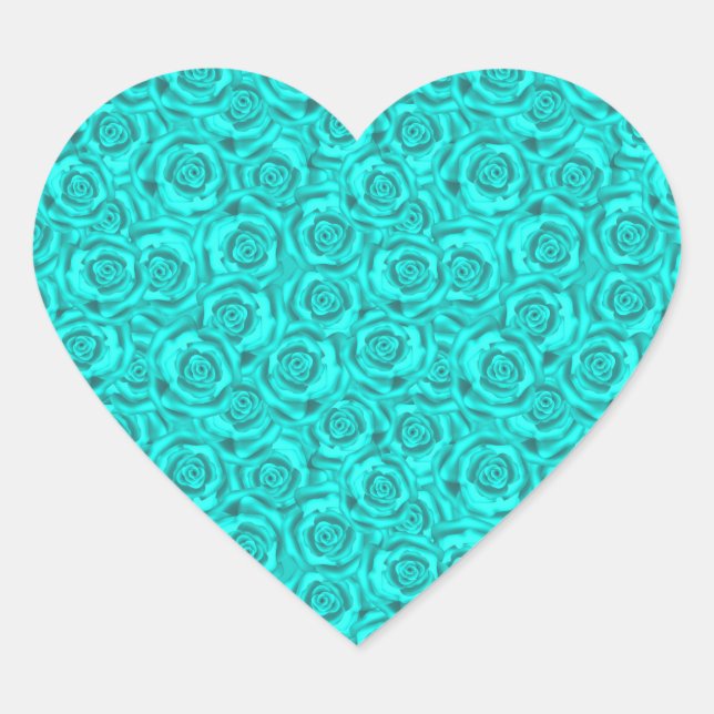 blue neon heart sticker (Front)