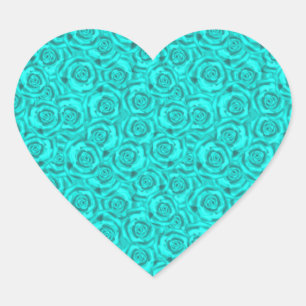 blue neon heart sticker
