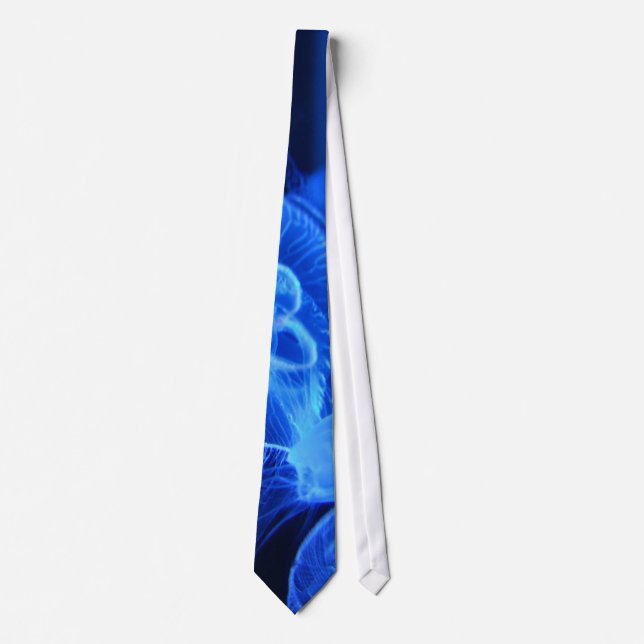 Blue Neon Jellyfish Tie (Front)
