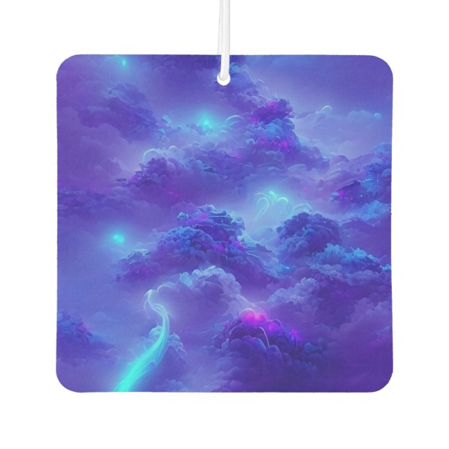Blue neon lightning sky effect car air freshener (Front)