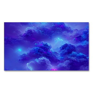 Blue neon lightning sky effect 	Magnetic business card