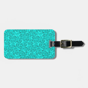 blue neon luggage tag