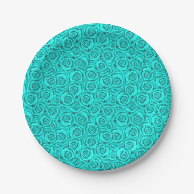 blue neon paper plate (Front)