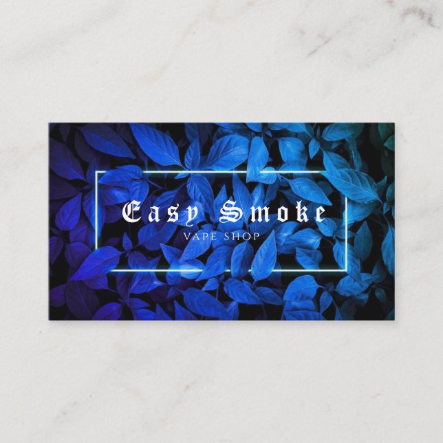 Blue Neon Vape Shop Business Card (Front)