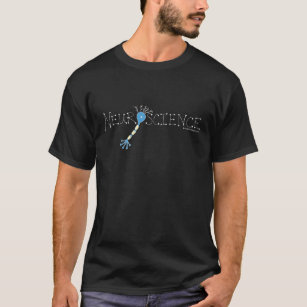 Blue Neuron Neuroscience with White Outlines T-Shirt