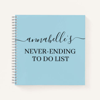 Blue Never Ending To Do List Notebook
