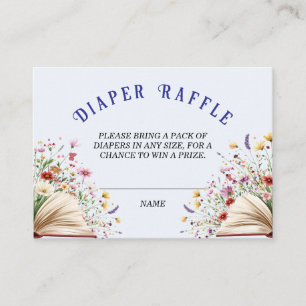 Blue New Chapter Baby Shower Diaper Raffle Enclosure Card