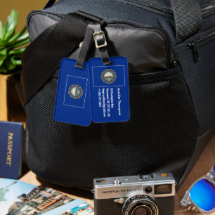 Blue New Hampshire State Flag NH Personalized Luggage Tag