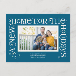 Blue New Home for the Holidays Photo  Holiday Postcard