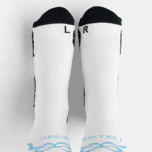 Blue New Mom Baby Boy Bows Retro Modern Gift Socks