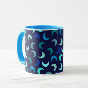 Blue New Moon Pattern Mug