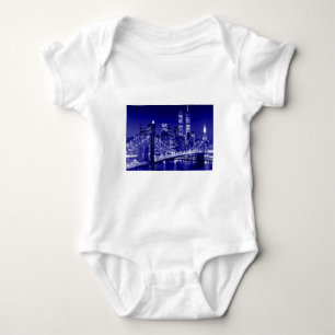 Blue New York City Night Baby Bodysuit
