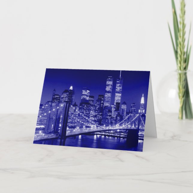 Blue New York City Night Card (Front)