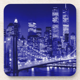 Blue New York City Night Coaster