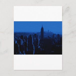 Blue New York City Night Postcard