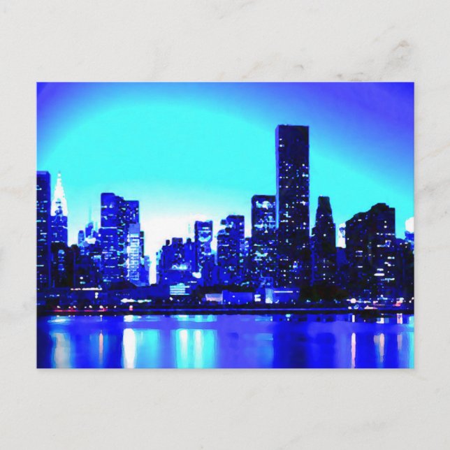 Blue New York City Postcard (Front)